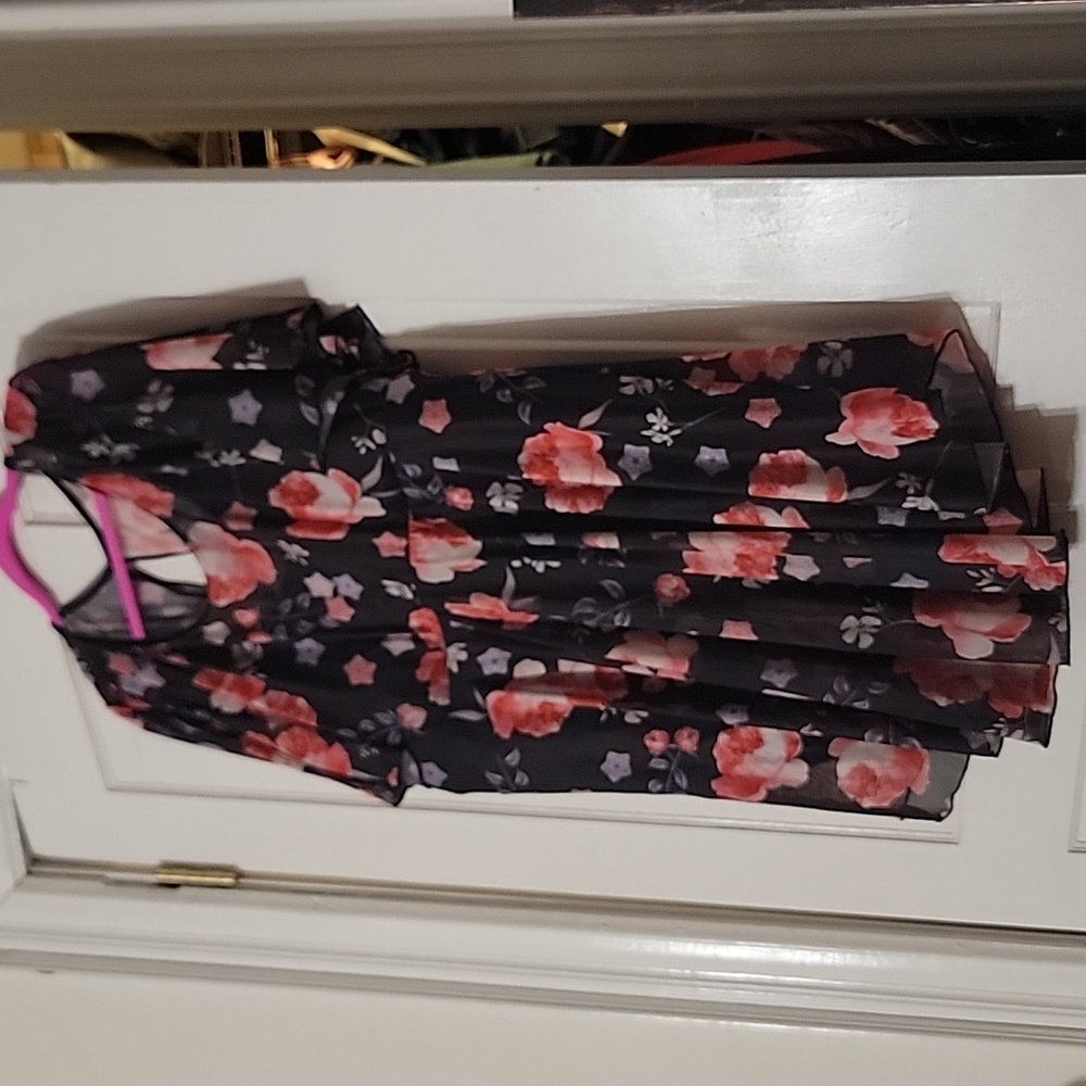 Black floral swimdress